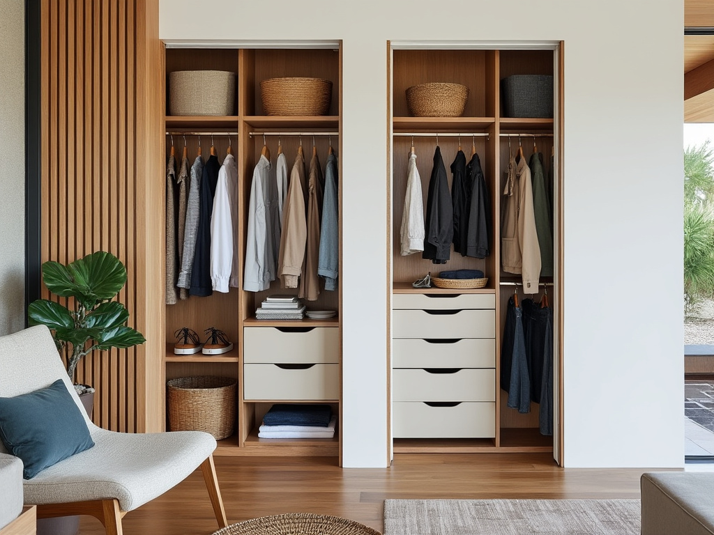 Well-organized closet in a Palm Springs home